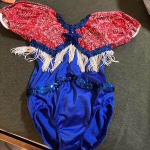 Leo's Dance Costume Freedom Body Red White Blue, Child Small size sc